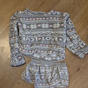 Urban Planet Love Pattern Fleece Kids Pajama Set